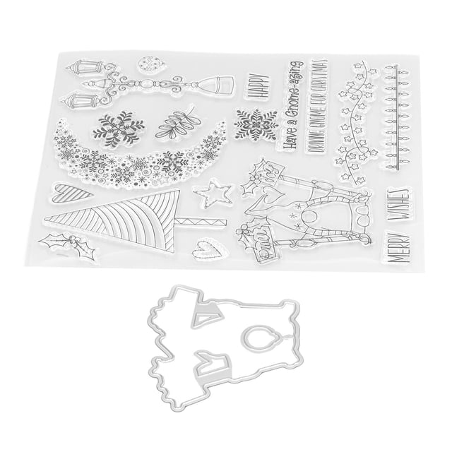 Sellos transparentes TPR, sellos transparentes navideños, sellos transparentes para bricolaje, sellos transparentes navideños de rendimiento sólido