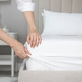thumbnail image 2 of Color Sense 100% Cotton Percale Cool & Crisp 2-Piece Fitted Bedsheet Set Full White, 2 of 8