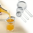 thumbnail image 2 of 3Pcs Super Wire Extra Fine Mesh Strainer with Handle, Small Medium Large Size Sifter Metal Strainer Set, Stainless Steel Sieve Fine Mesh Strainers for Kitchen Rice Juice Quinoa Food Flour Baking, 2 of 9