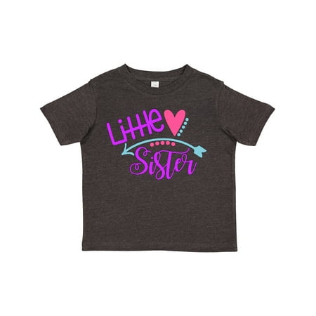 

Inktastic Little Sister Heart and Arrow Girls Toddler T-Shirt