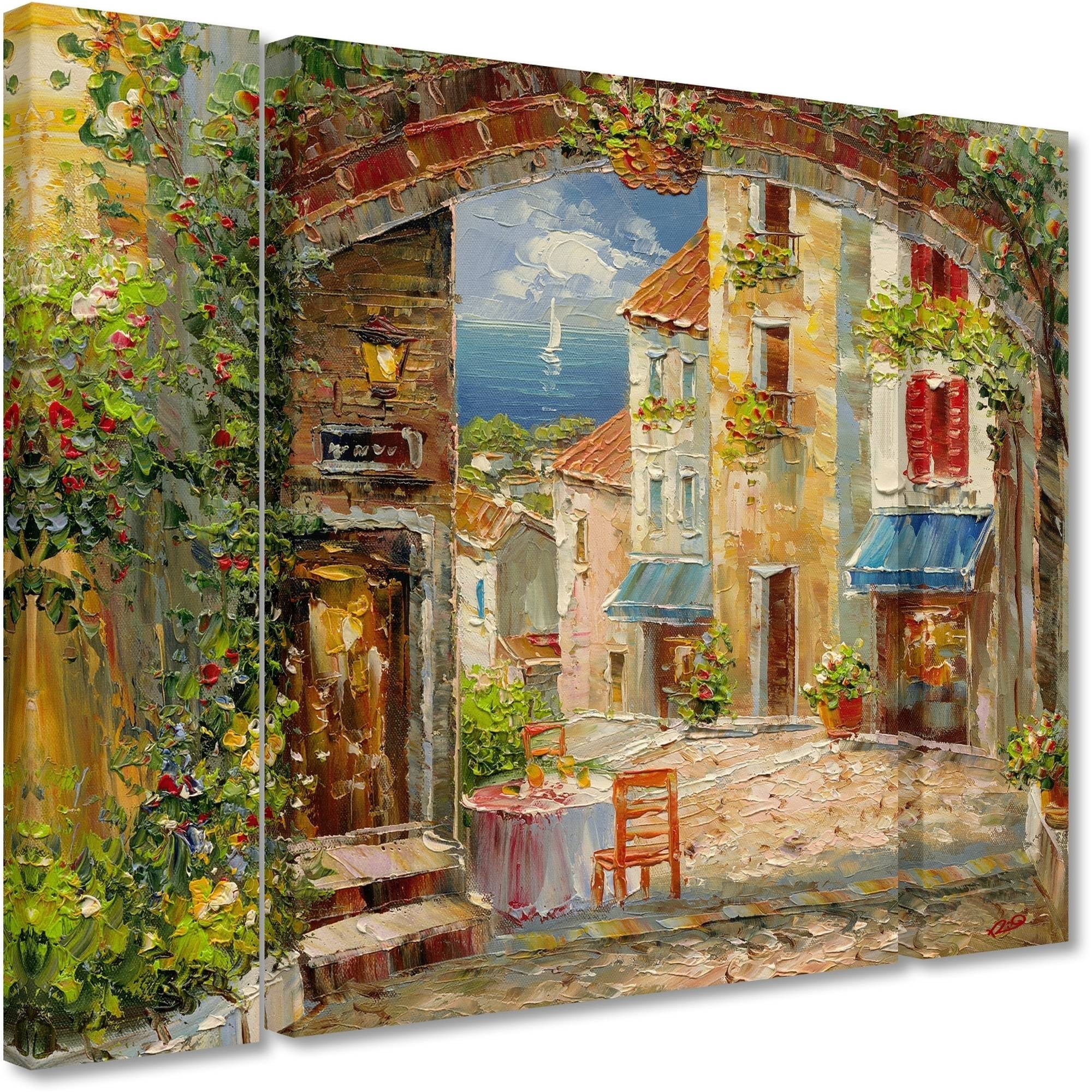 Trademark Fine Art "Capri Isle" Canvas Art by Rio Three Panel Set