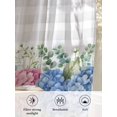 thumbnail image 6 of Sheer Curtains 54 Inch Length, Blue Pink Hydrangea Semi Sheer Curtains Light Filtering Window Treatment, Eucalyptus Leaves Grey Plaid Privacy Voile Drapes for Living Room Bedroom 52x54 Inch, 6 of 7