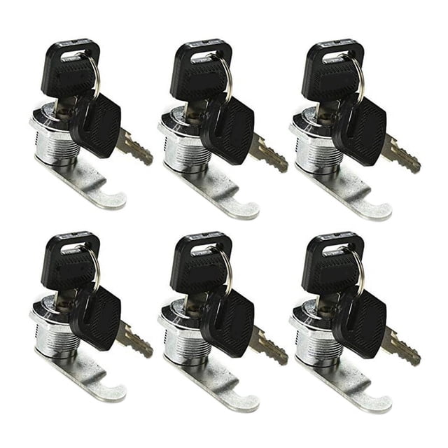 Cerradura del Buzon, Paquete de 6 Cerradura de Leva para Gabinete Buzon Armario Cajon Puerta Alacena con 12 Llaves 16mm