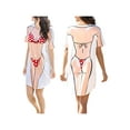 thumbnail image 4 of Women Funny Bikini Print Tops Dress, Casual Short Sleeve Mini Dresses, 3D Bikinis Set Pattern Loose Fit Shirt Skirts Beachwear Bikini Cover Up Sleepwear Nightwear, 4 of 5