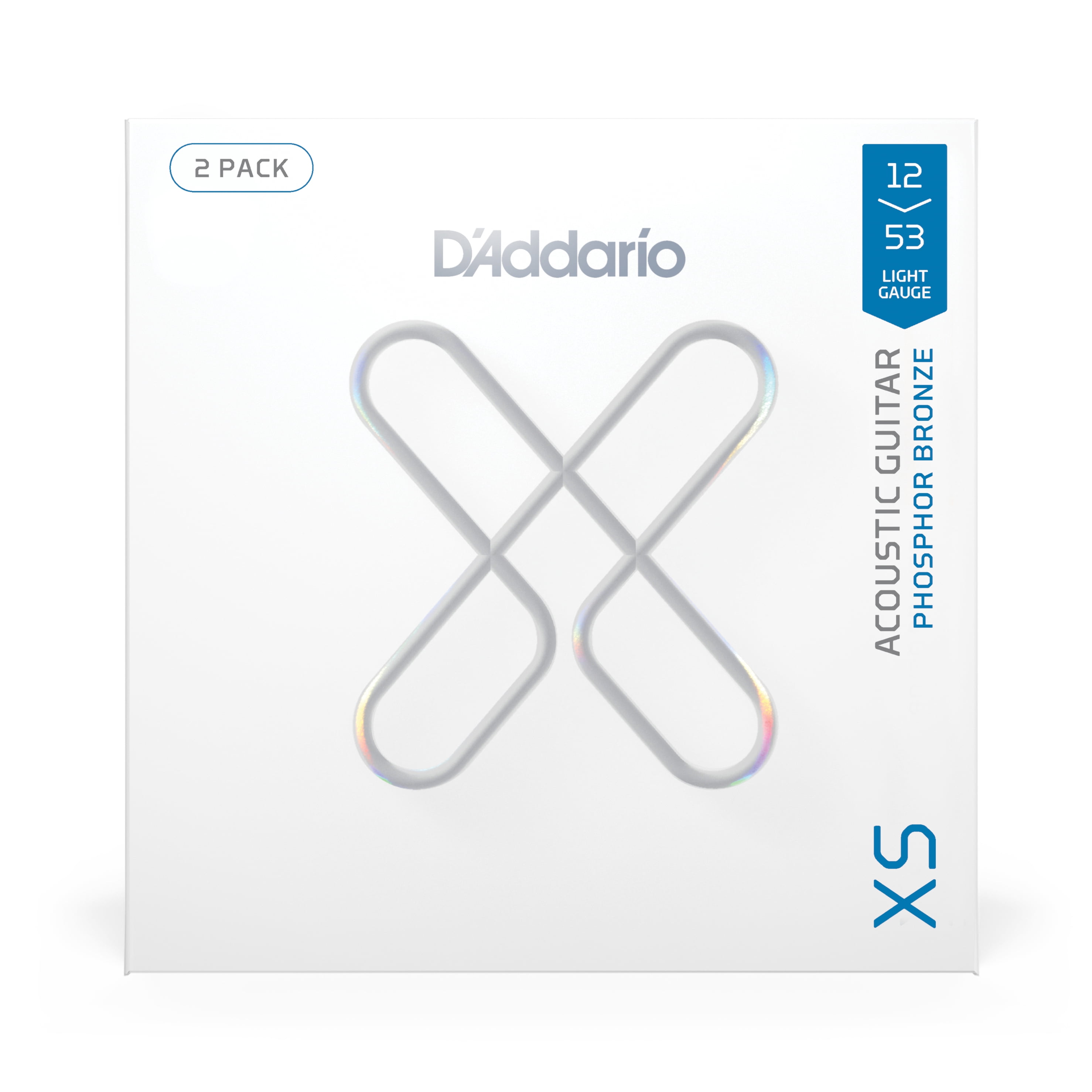 D'Addario 12-53 Light Coated Acoustic Guitar Strings 2-Pack