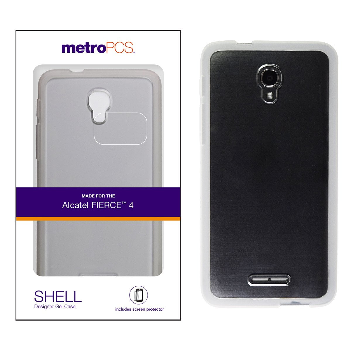 MetroPCS Shell Designer Gel Phone case for Alcatel Fierce 4 Clear