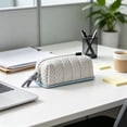 thumbnail image 4 of ZhangC Cream Polka Dot Pencil Case, Large Capacity Soft Quilted Storage Pouch, Multi-purpose Stationery Makeup Bag for Office, Home and Travel (2.7x8.2x4.3 Inch), 4 of 6