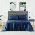 thumbnail image 1 of Bamboo Sheets Set of 3 - Rayon from Bamboo Cooling Bed Sheets, 16" Deep Pocket Fitted Sheet for Hot Sleepers, Twin Size Soft Wrinkle-Resistant Bedding, 1 of 9
