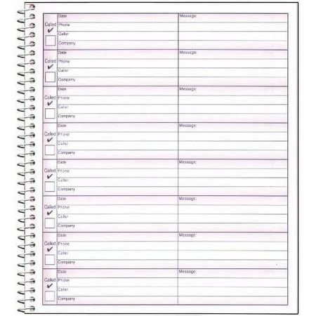 Adams Voice Mail Spiral Bound Log, 120 Forms, 8 1/4" x 8 1/2"