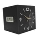 thumbnail image 3 of Reloj de pared de doble cara con pantalla digital (fecha, día de la semana, temperatura). Fabricado en metal resistente. Negro, 3 of 9