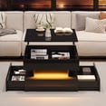 thumbnail image 2 of Noble House Lift-Top Coffee Table with LED Light & 2 Drawers,Black, 2 of 10
