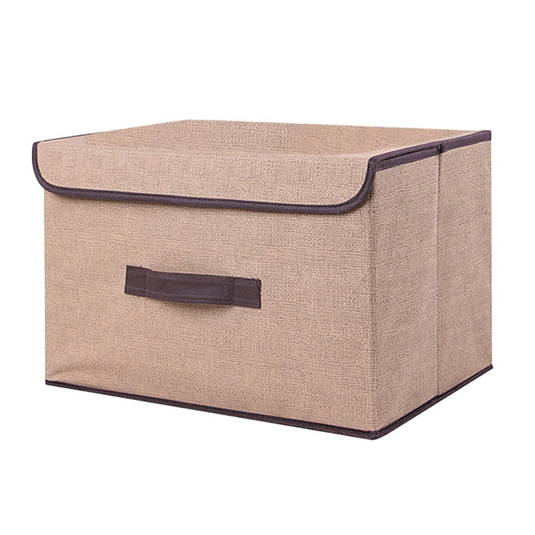Clothing Storage Foldable Storage Portable Box with Lid Sundries Storage Foldable Box Box Housekeeping & Organizers Big Storage, Size: One size, Brown