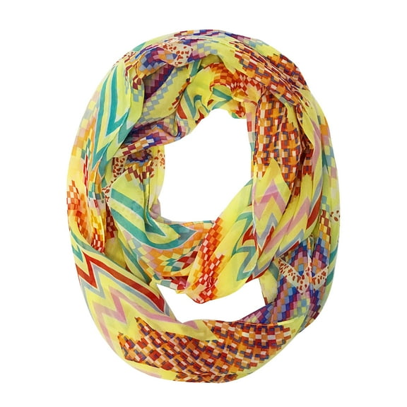 Wrapables® Retro Lightweight Infinity Scarf, Psych Yellow