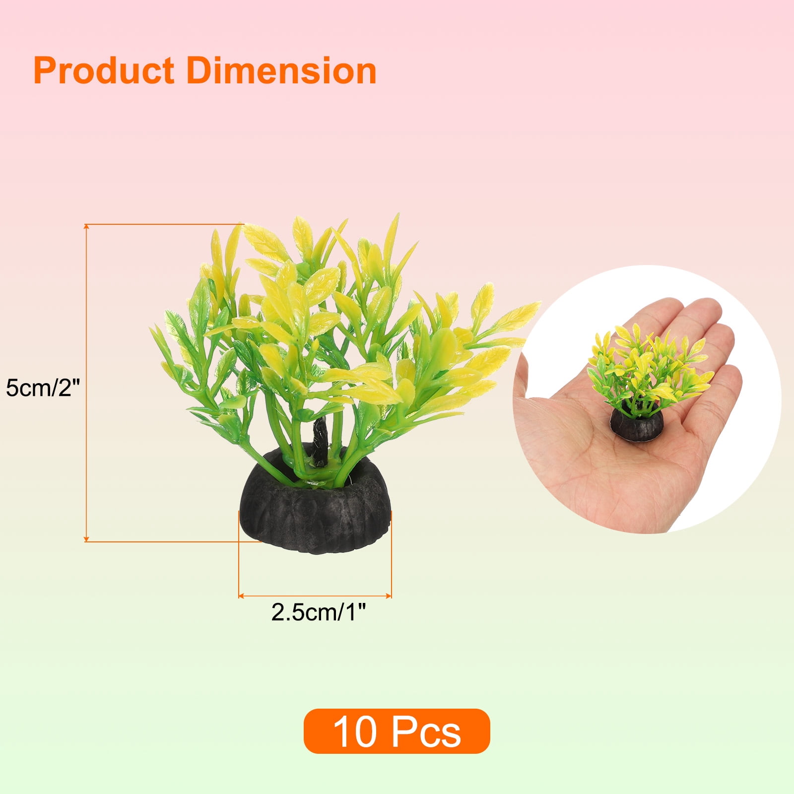 Unique Bargains Aquarium Artificial Plants Decoration for Tank Green Yellow-Green