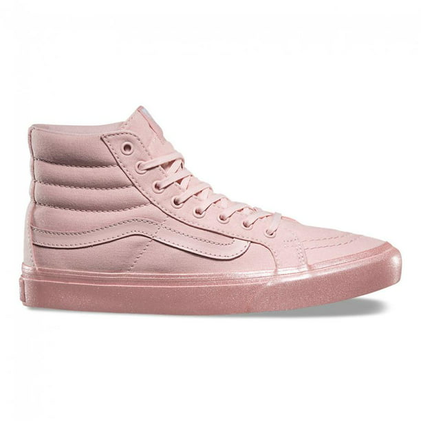 Vans Hi Slim Metallic Glitter Silver Pink Women's Skate Shoes 8 -