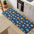 thumbnail image 5 of Cartoon Traffic Vehicles Clouds Dark Blue Pattern Kitchen Rug Mat,Kitchen Runner Rugs Non Skid Washable,Decorative Kitchen Floor Mats for Kitchen,Sink,Laundry,17"x47.2", 5 of 7