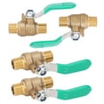 thumbnail image 4 of Válvula de bola de 1/4 pulg., 4 unidades, gruesa, doble rosca externa, latón, interruptor de cierre de drenaje, tubería de agua, sistema de plomería, 4 of 14