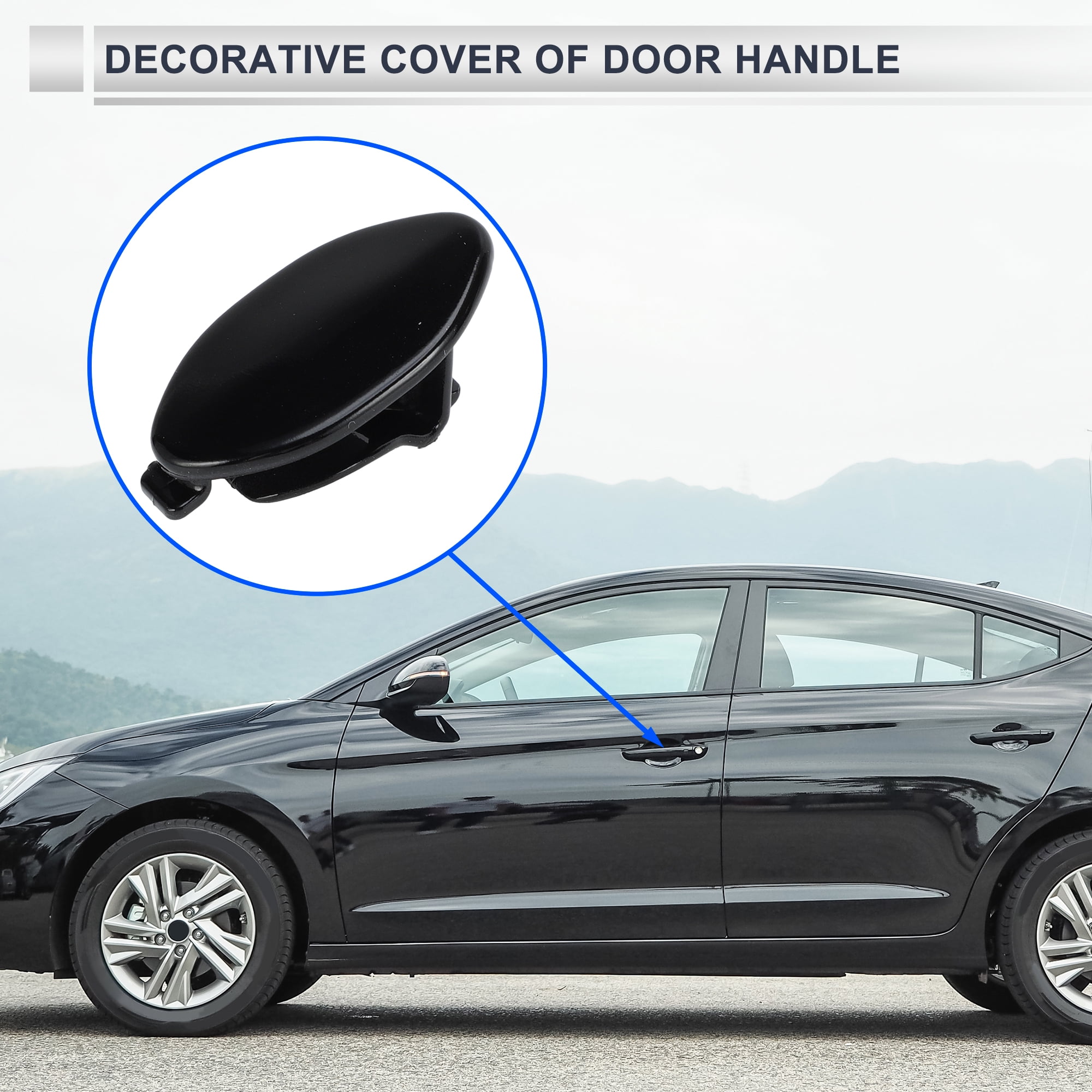 Unique Bargains Car Door Handle Key Cover Black for BMW 5-Series/G30/G38 2018-2023