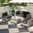 thumbnail image 4 of Costway 10 PCS Outdoor Patio Sectional Sofa Couch PE Rattan Conversation Set Black, 4 of 10
