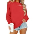 thumbnail image 4 of Atogsazn Women's Valentine's Day Sweatshirts Casual Cute Heart Long Sleeve Pullover Sweatshirt Blouse Fall Tops 09-Red XL Fashion, 4 of 8