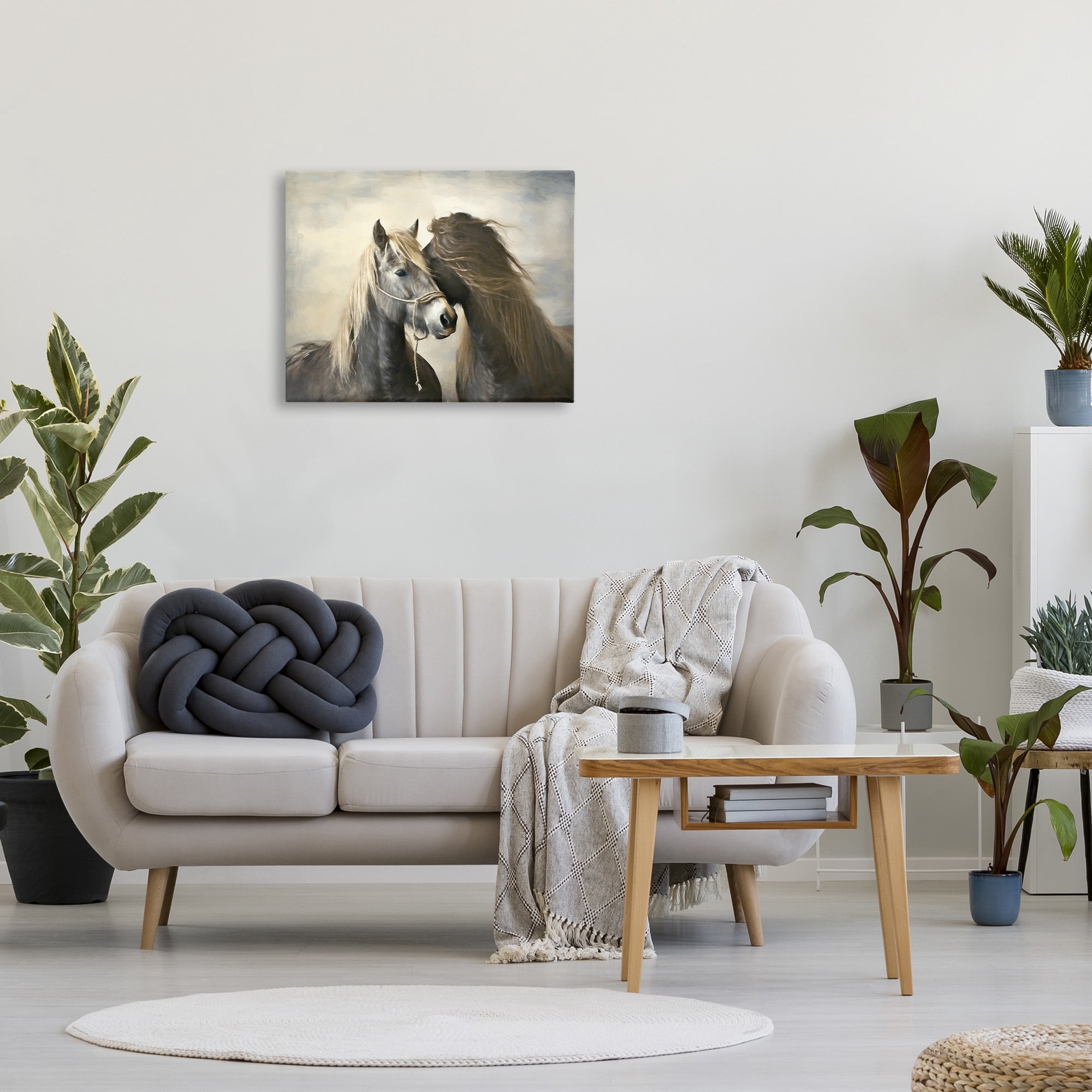 Stupell Industries Traditional Hugging Horses Animals & Insects Painting Gallery Wrapped Canvas Art Print Wall Art, 30 x 24