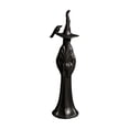 thumbnail image 2 of Halloween Decor Faceless Witch Statue with Crow on Hat, Black Resin Whimsigoth Halloween Witch Decor for Home Tabletop Shelf Figurine,10 Inch, 2 of 6
