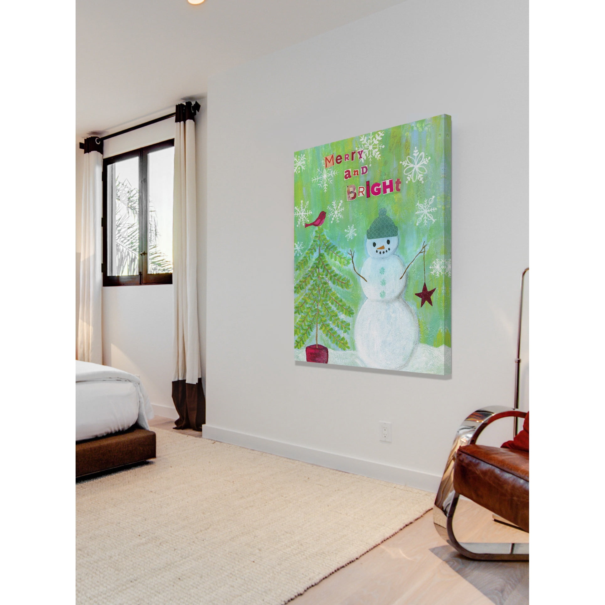 Marmont Hill "Merry and Bright" by Jill Lambert Painting Print on Wrapped Canvas