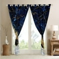 thumbnail image 2 of Yst Marble Window Drapes Gold Giltter Curtain Panels Navy Blue Stone Marble Window Curtains Tie Dye Fluid Magma Abstract Art Hipster Window Treatments Living Room Decor 38"Wx54"L Bedroom Decor, 2 of 6