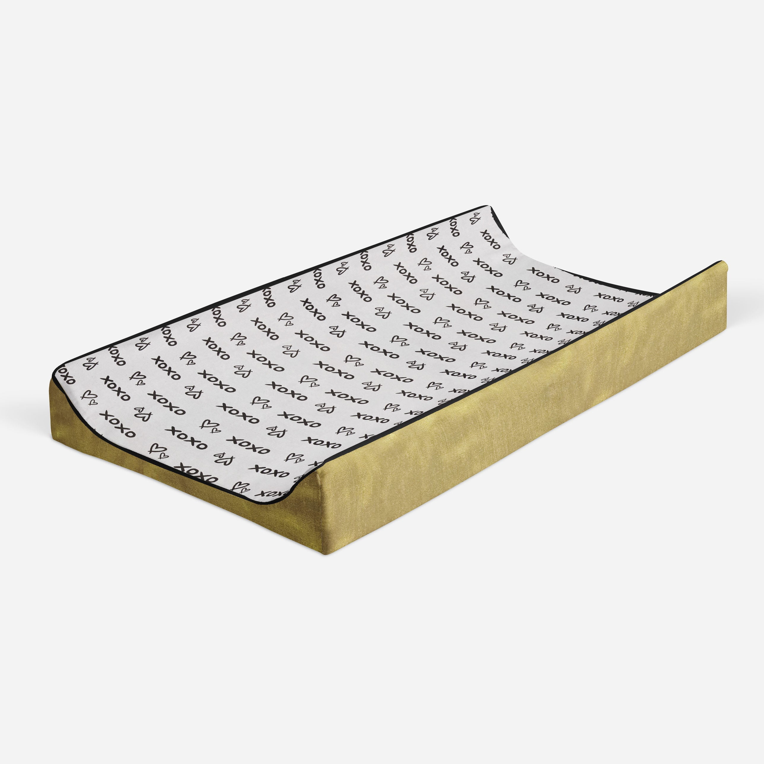 Bacati - Love Aztec Black/Gold Neutral Quilted Changing Pad Cover