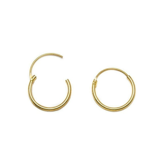 Hoop Hinged Earrings for Cartilage,Nose & Lip Gold Plated Pair