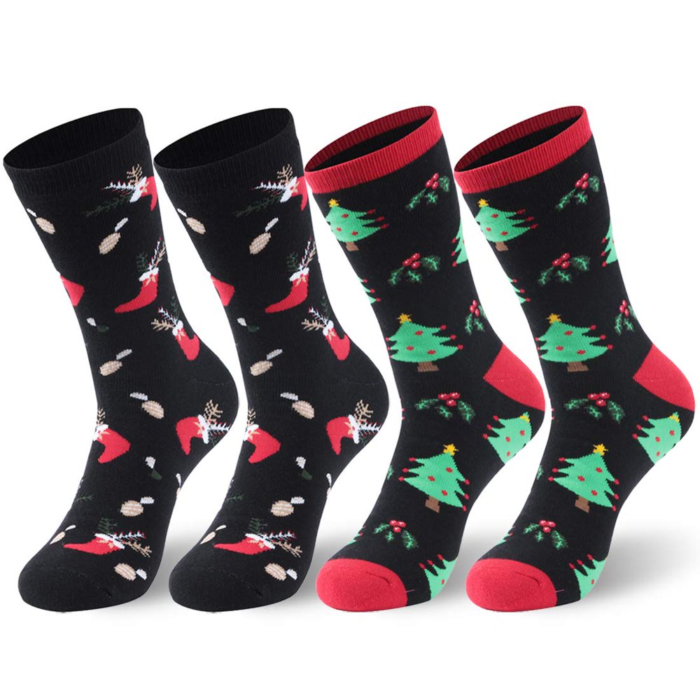 Clothing Socks Christmas Socks, Cushioned Fancy Crazy Novelty Cute Warm Gift Holiday Cotton