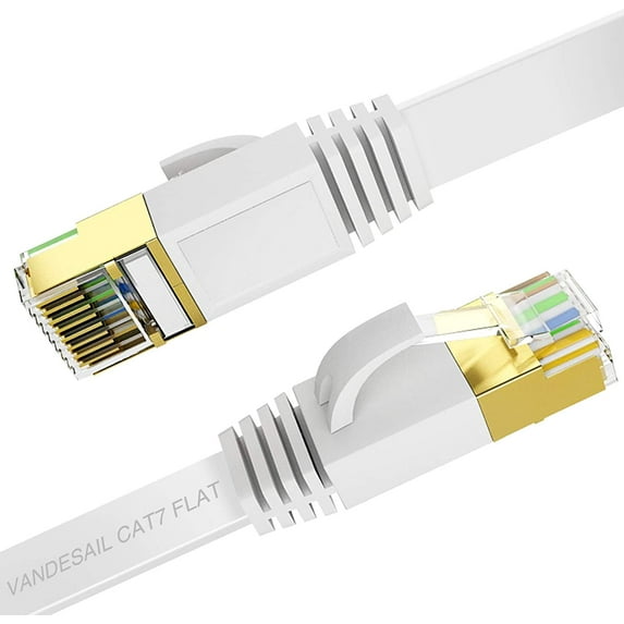 Ethernet Cable 30ft, Vandesail CAT7 LAN Network Cable RJ45 High Speed Patch Cord STP Gigabit 10/100/1000Mbit/s Gold Plated Lead for Switch/Router/Modem/Patch Panel
