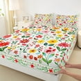 thumbnail image 3 of Feelyou Mandala Flower Print Queen Sheet Sets, Vintage Western Floral Flat Sheet, Teens Women Girls Queen Fitted Sheet, Microfiber Bedroom Decor, 4pcs, 3 of 7