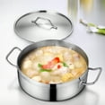 thumbnail image 1 of Lubelski Stainless Steel Handle Cookware Dutch Oven Cooking Soup Milk Hot Pot with Lid, 1 of 9
