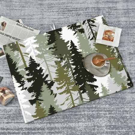 

PUREYAH Dish Mat Drying Kitchen Mat Microfiber Forest Trees Landscape Quick Absorbent Sink Drying Mat for Kitchen Counter 18x24 Inch