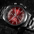 thumbnail image 5 of Reloj deportivo ultrafino de acero dorado negro para hombre, luminoso, resistente al agua, con tres ojos, imitación de seis pines, color negro, 5 of 5