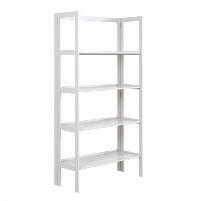 Pemberly Row Bibliothèque Pliante Moderne en Bois Massif à 4 Tablettes, Blanc