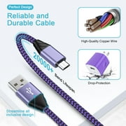 Micro USB Cable with Android Charger, Hootek 6FT USB A to micro cable High Speed Fast Charging Cable, usb cable micro with USB Wall Charger Fast Charger Adapter Plug, android charger block, Purple