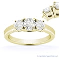 thumbnail image 1 of Round Brilliant Cut Charles & Colvard Moissanite 3-Stone Engagement Ring in 14k Yellow Gold, 1 of 4