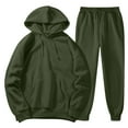 thumbnail image 2 of SGMVNU Mens 2 Piece Hooded Sweatsuit Outfits Drawstring Hoodie Sweatshirt & Joggers Sweatpants Set Tracksuit Workout Gym Outfits(Army Green, 2XL), 2 of 4