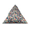 thumbnail image 4 of Grunge Lounger Chair Bag, Patchwork Style Geometric Triangles Abstract Simplistic Effect Pattern, High Capacity Storage with Handle Container, Lounger Size, Almond Green and Coral, by Ambesonne, 4 of 5