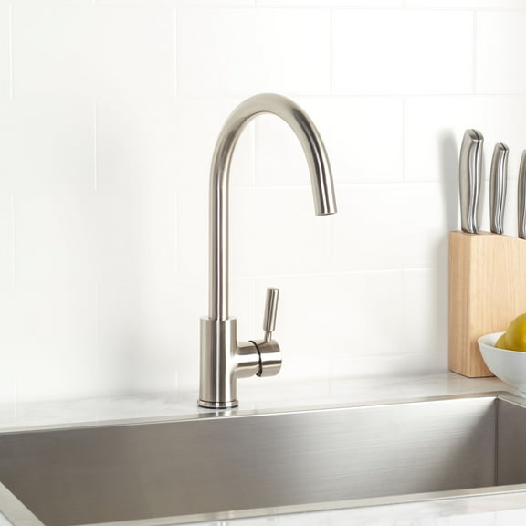 Safavieh Solea Avanti Single Handle Kitchen Faucet, Brushed Nickel