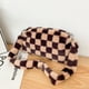 thumbnail image 5 of Bolso de hombro de felpa de invierno para mujer Bolsos para axilas con estampado lindo (marrón a cuadros) Likrtyny Para estrenar, 5 of 9
