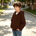 thumbnail image 4 of MexChoioe Boys and Girls Zip Up Hoodie Long Sleeve Hooded Sweatshirt Relaxed Cut Pockets Fall Winter Daily Wear Hooded Zip Jacket for kids, 4 of 7