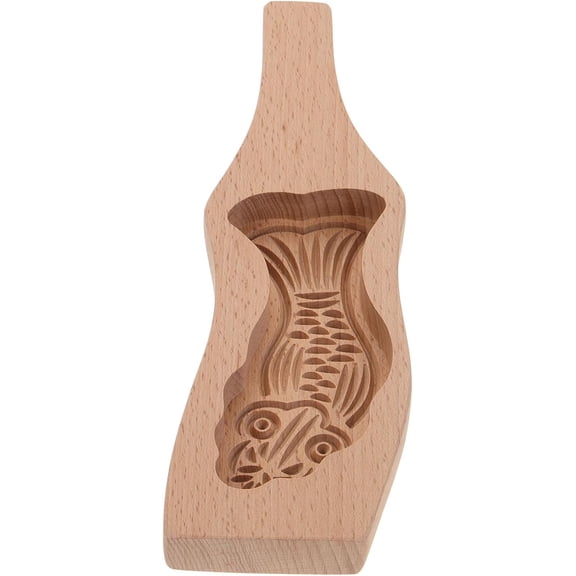 Fish Shape Cake Mold Wood DIY Baking Tool for Jelly and Chocolate, Khaki Finish for Home and Party Creative Dessert Making