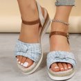 thumbnail image 3 of Oyedens Women's Platform Sandals Fashion Plaid Bowknot High Heels Wedge Espadrilles Dress Sandals, 3 of 7