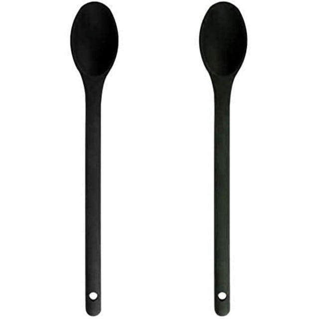 Juego de cucharas de cocina antiadherentes de silicona, juego de cucharas de cocina resistentes al calor, sin BPA, de 2 piezas, para revolver, recoger y mezclar