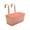 Pink, variant on Metal Hanging Planter Boxes with Detachable Hooks, Rectangular Railing Flower Pots for Balcony, Fence and Garden, Indoor Outdoor Deck Railing Planters with Drainage Hole, 10.8-inch