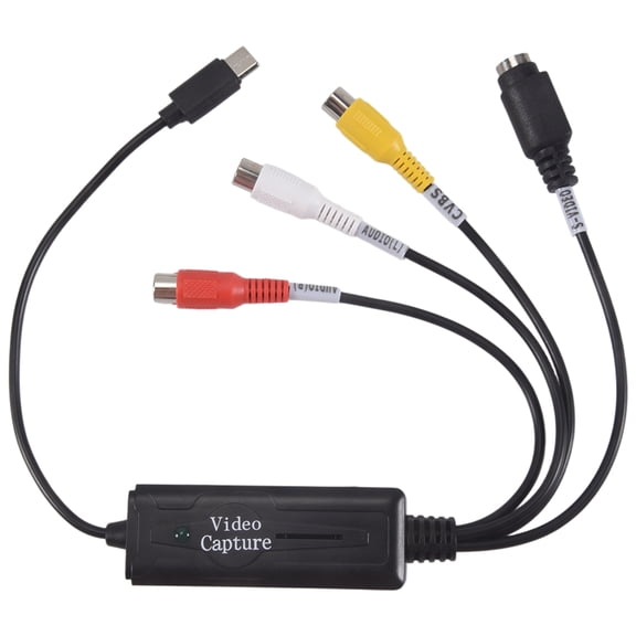 AV to USB C Converter Video Capture Card Adapter 1 Channel AV NTSC PAL Video S Video/Composite to USB Converter