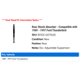 thumbnail image 2 of Rear Shock Absorber - Compatible with 1989 - 1997 Ford Thunderbird 1990 1991 1992 1993 1994 1995 1996, 2 of 2